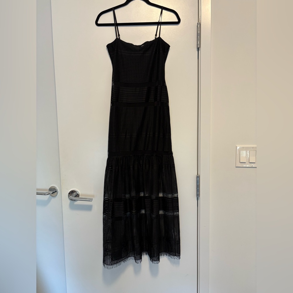 French Connection Crochet Black Maxi Dress
